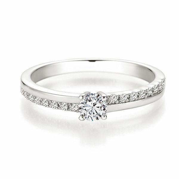 Verlobungsring | Solitaire Ring Weissgold mit 0,330 ct W/SI