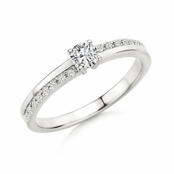 Verlobungsring | Solitaire Ring Weissgold mit 0,330 ct W/SI