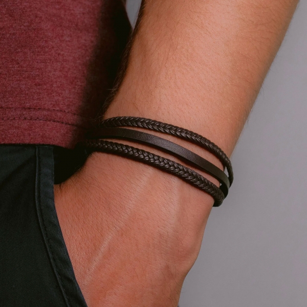 Jacques Lemans Lederarmband braun