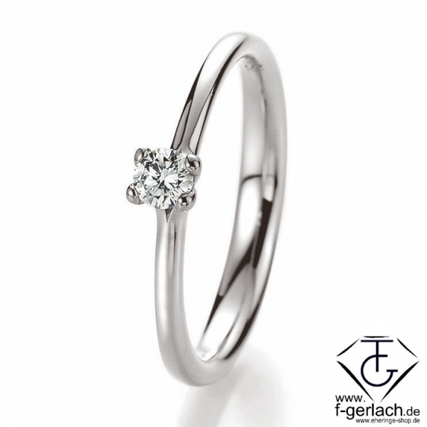 Platin Solitär Ring 0,15 ct