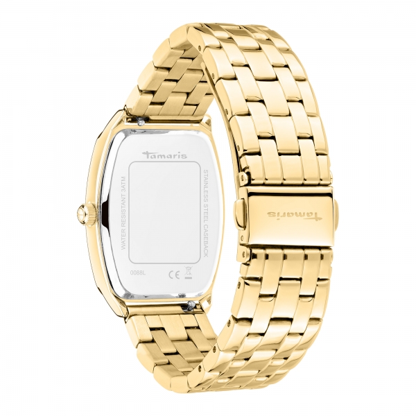 Tamaris Damen Armbanduhr, 28 x 33 mm, IP Gold