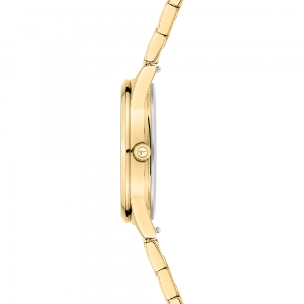 Tamaris Damen Armbanduhr 34mm, IP Gold
