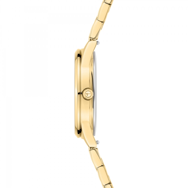 Tamaris Damen Armbanduhr 34mm, IP Gold
