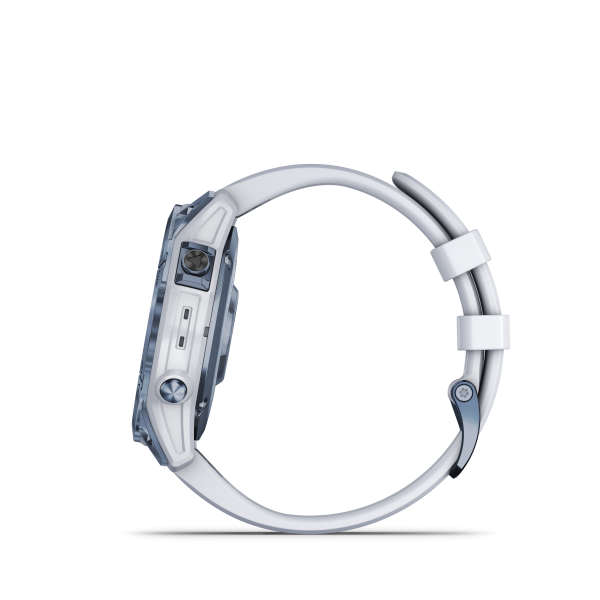 fēnix® 7 – Sapphire Solar Edition, blaues DLC-Titan mit steinweissem Armband